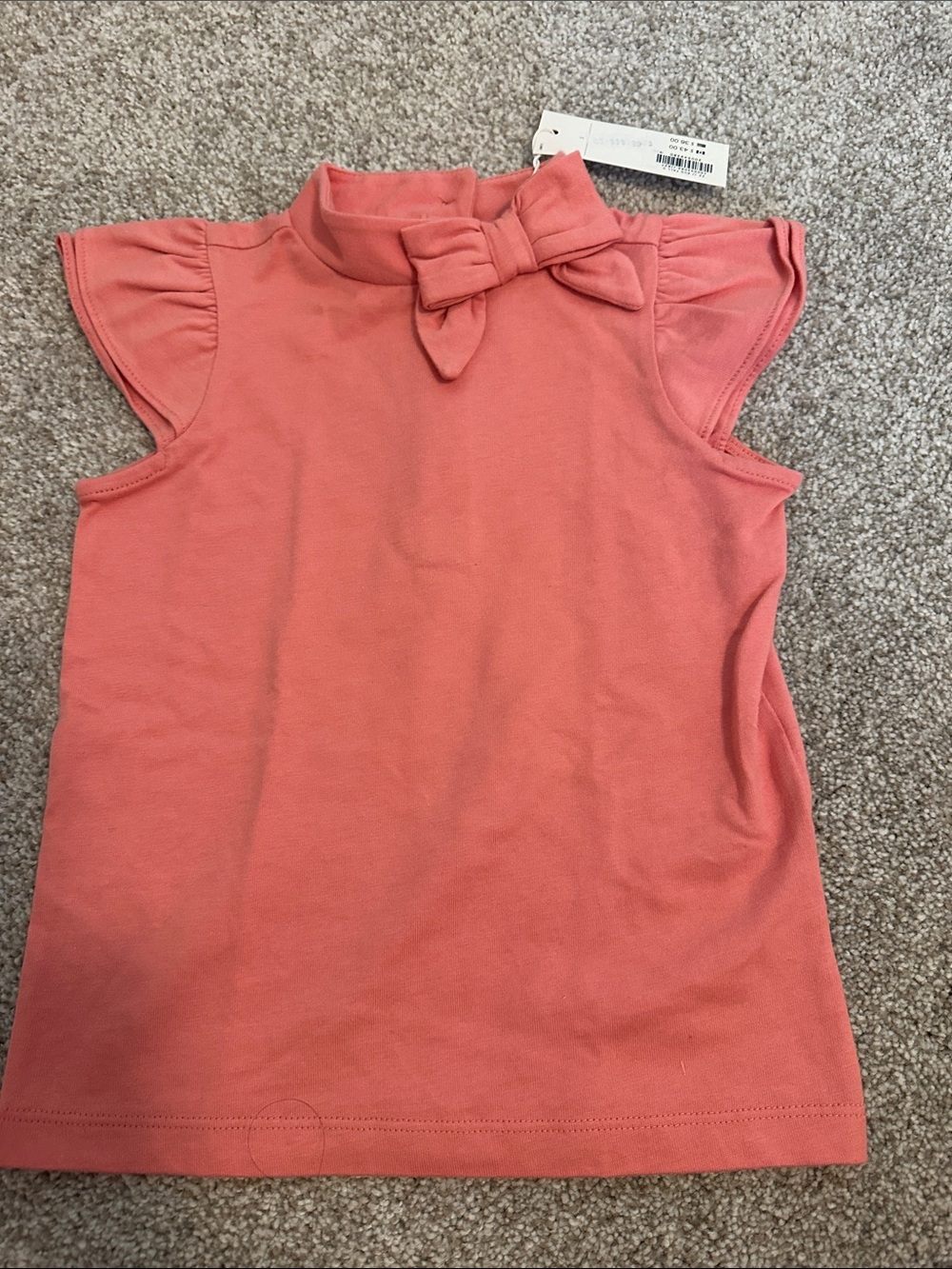 Janie and Jack Coral Bow Cap Sleeve Top